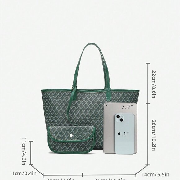 Green Elegant Women's Shoulder Casual Handbag/Tote - Picture 7 of 7